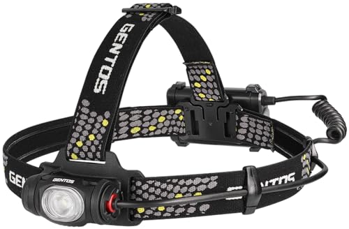 GENTOS(ジェントス) LED ヘッドライト 【明るさ380ルーメン/実用点灯8.5時間/後部認 ...