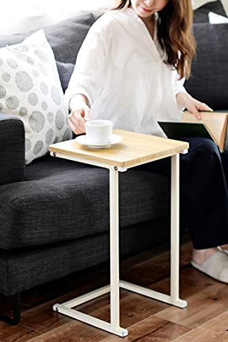 山善(YAMAZEN) サイドテーブル コの字型 軽量 幅29.5×奥行29.5×高さ52.5cm ベッドテーブル ソファーテ..