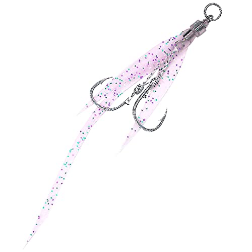 ハヤブサ アシストフックネクタイチューンフィッシュテール M FS580 ＃2クリアーピンク 送料無料