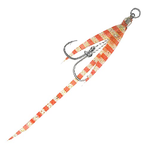 ハヤブサ アシストフックネクタイチューンフィッシュテール M FS580 ＃3アカキンゼブラ 送料無料