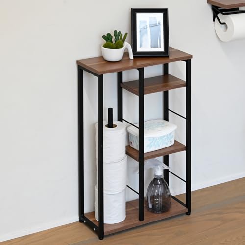 山善(YAMAZEN) トイレラックトイレットペーパー 収納 スリム 棚 ラック トイレ 幅35.5×奥行15×高さ60cm..