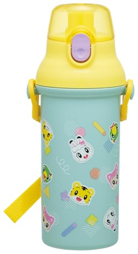 スケーター(skater) 子供用 直飲み 水筒 プラスチック 480ml ワンプッシュ開閉 食洗機対応 日本製 しまじろう POP P 送料無料