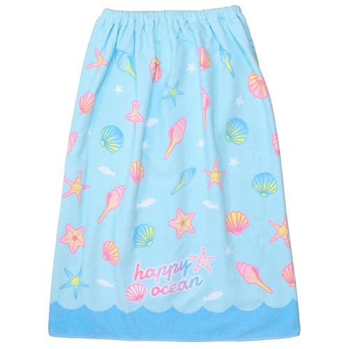樂天商城 - 丸眞 80cm丈 巻きタオル SUN HEART パステルオーシャン 制菌加工 紫外線遮蔽加工 女の子 0625022700 送料無料