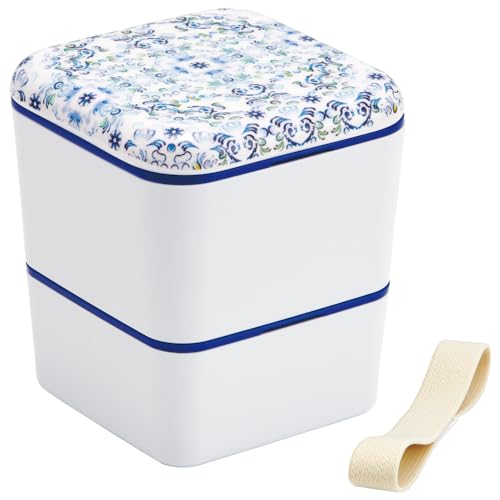 スケーター(Skater) シンプル ランチボックス 600ml 2段 弁当箱 天平文様 夢幻 濃青 日本製 SLBWS6M-A 送料無料