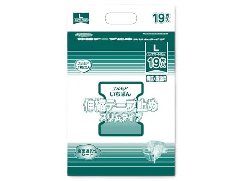 エルモアいちばん伸縮テープ止めスリムタイプ病院・施設用L 19枚 送料無料