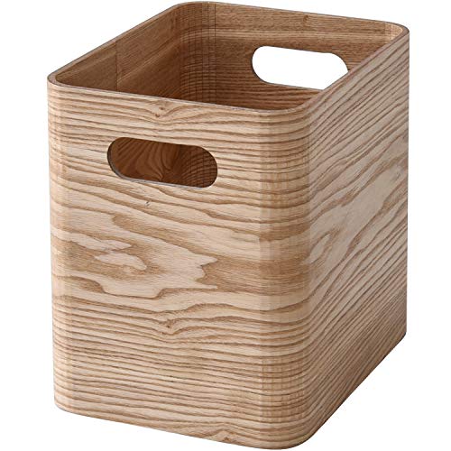 山善(YAMAZEN) 収納ボックス ナチュラル ハーフ 完成品 天然木(タモ材)使用 TSB-1H(NA) 送料無料