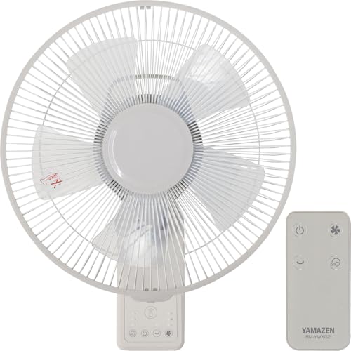[山善] 壁掛け扇風機 DCモーター 静音 左右自動首振り 風量3段階調節 お手入れ簡単 切タイマー リモコン付き 脱衣所 洗面所 換気 送料無料