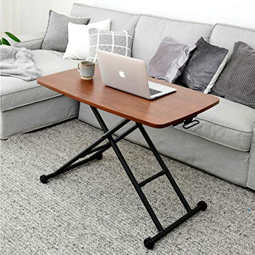 山善(YAMAZEN) 昇降式テーブル スムーズ昇降 無段階高さ調節 キャスター付き 幅90-114.5×奥行55×高さ11.5-70c 送料無料