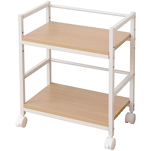 山善(YAMAZEN) ワゴン キャスター付き A4ファイル対応 天板高さ調節可能 サイドテーブル デスク下 収納..