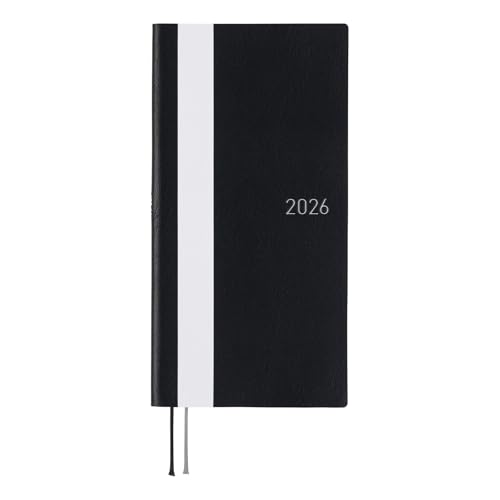 ほぼ日手帳 2026 weeks ホワイトライン/ブラック 1月始まり 週間手帳 週間レフト スリム縦長 送料無料