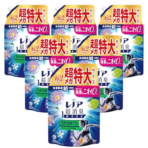 レノア Lenor 超消臭1WEEK 柔軟剤 SPORTS フレッシュシトラスの香り 詰め替え 1900mLx6袋 [大容量] [ケース 送料無料