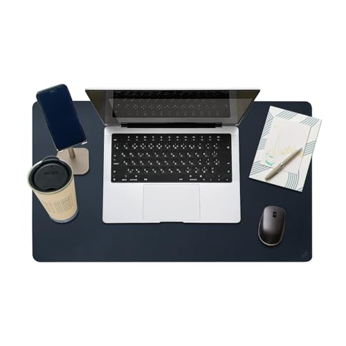 プラス デスクマット リバーシブル マウス対応 両面 さらり／しっとり レザータッチ マウスパッド 合成皮革 600×350? ブラック 送料無料