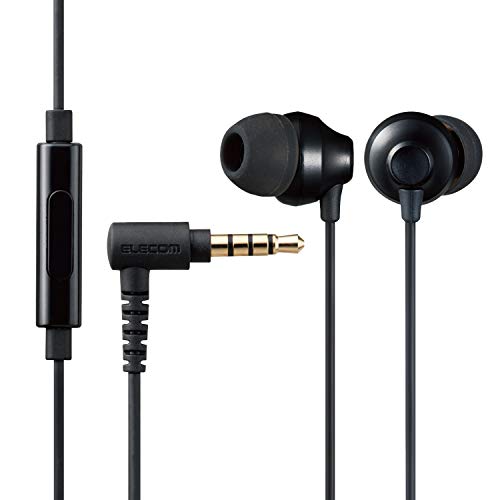 エレコム(ELECOM) ステレオイヤホン カナル型 φ3.5mm マイク付 Fast Music F12C φ10.0mm ブラック 送料無料