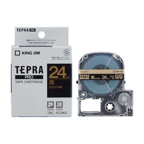 キングジム テープカートリッジ テプラPRO 24mm SC24KZ 黒 金文字 送料無料
