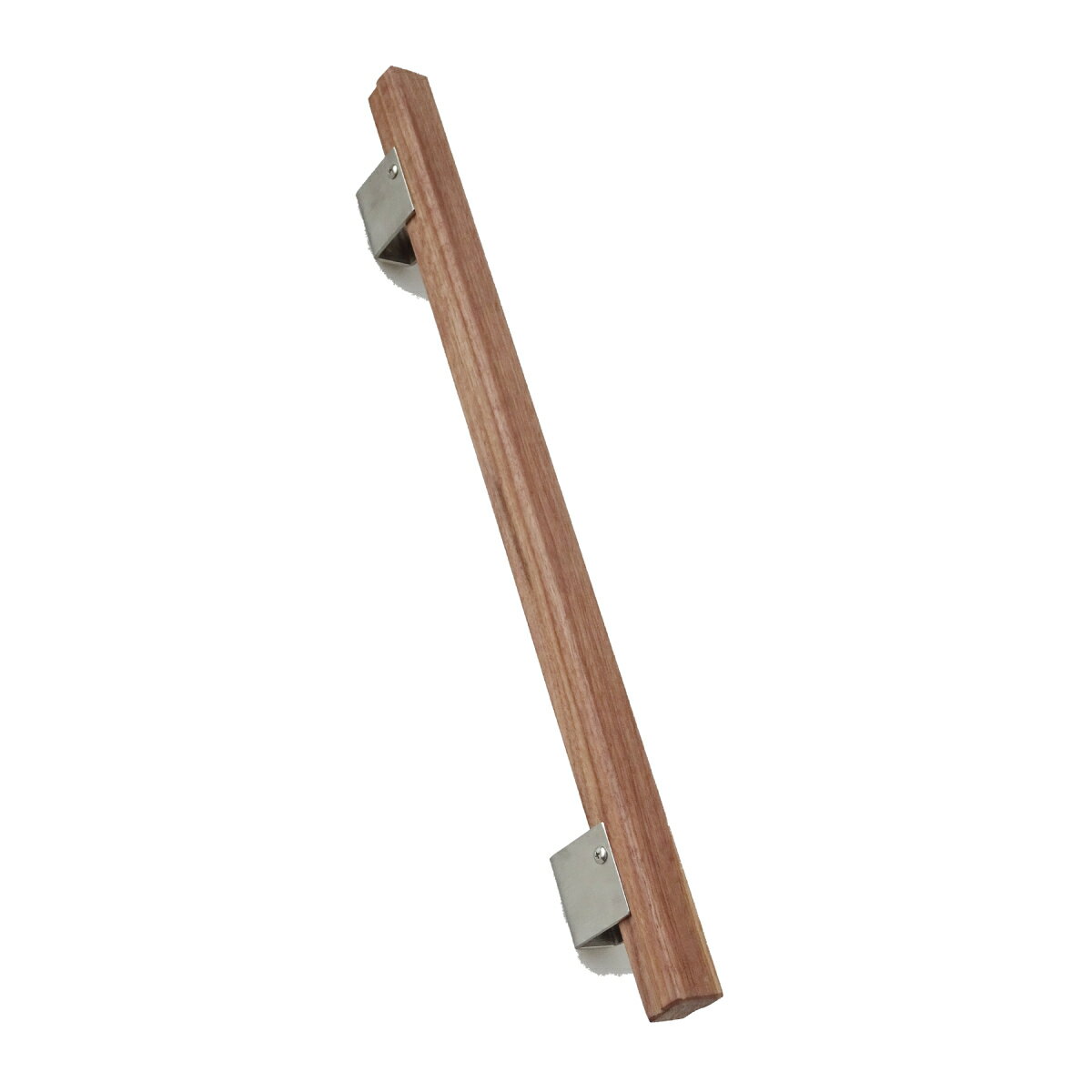 扉の取っ手 オーク ウォールナット ヒノキ L60cm～ ステンレスブラケット 木製 玄関 ハンドル ナチュラル ドア サウナ 店舗 建具 建材 新築 リホーム リノベ DIY 天然木 銘木 SUS 取手 引手 手摺 手すり ナラ 楢 ウォルナット クルミ 桧 檜 ひのき おしゃれ