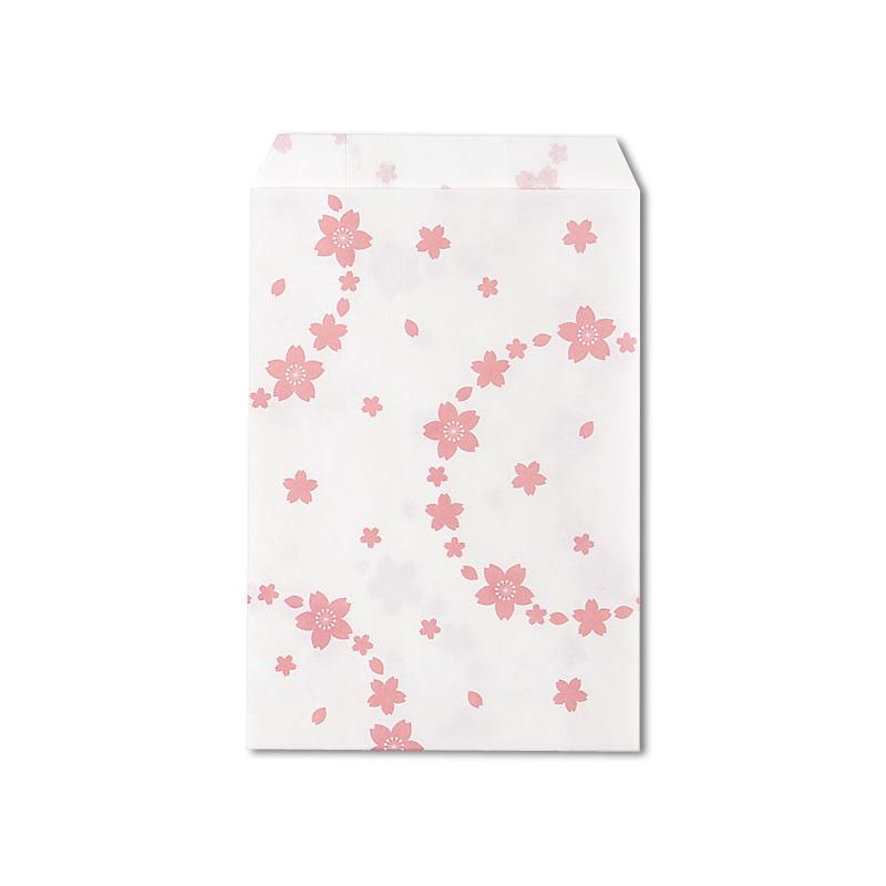 紙袋　柄小袋　Rタイプ　R−50　舞桜　200枚【業務用 平袋 さくら 桜 春 紙袋 小】