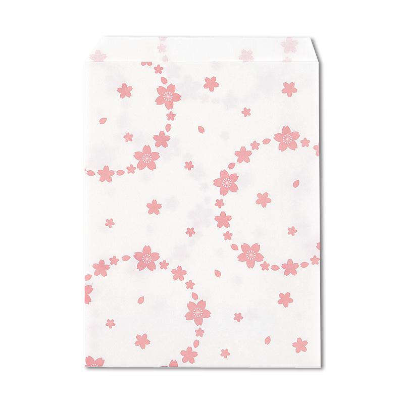 紙袋　柄小袋　Rタイプ　R−70　舞桜　200枚【平袋　さくら　桜　春】