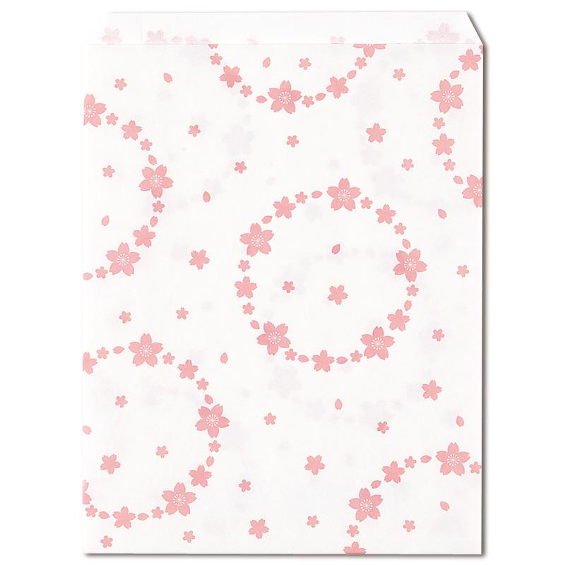 紙袋　柄小袋　Rタイプ　R−85　舞桜　200枚【平袋　さくら　桜　春】