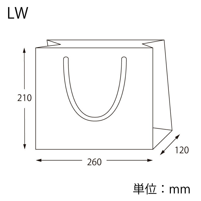 手提げ紙袋 カラーハンドルバッグ LW ブラウン 5枚【手提げ袋　紙袋　手提げ　ラッピングバック　ラッピング】