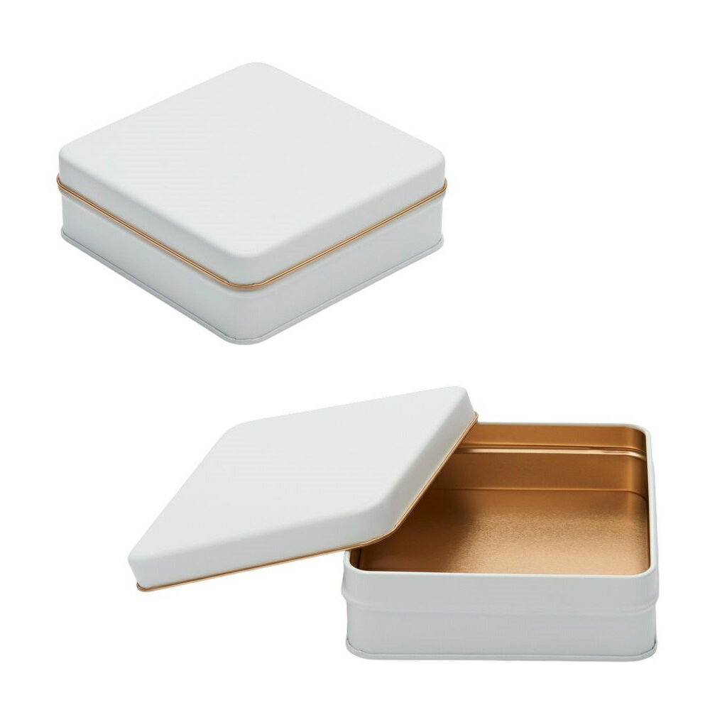 【取り寄せ品】無地缶 キャンディ スクエア缶 ミルク 60個【スチール缶 角缶 角型 カラー無地 ラッピング ギフト】