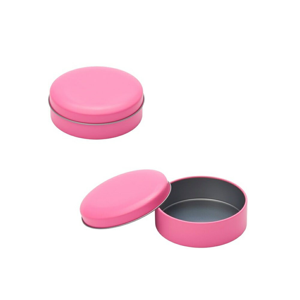 【取り寄せ品】無地缶 キャンディ ラウンド缶 チェリーピンク 150個【スチール缶 丸缶 丸型 カラー無地 ラッピング ギフト】