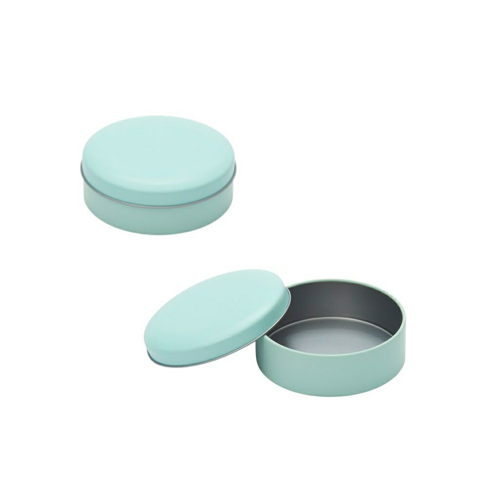 【取り寄せ品】無地缶 キャンディ ラウンド缶 ミントブルー 150個【スチール缶 丸缶 丸型 カラー無地 ラッピング ギフト】