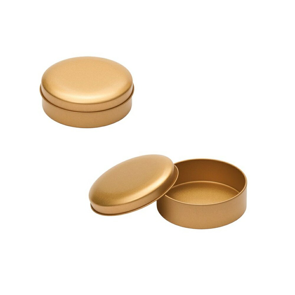 【取り寄せ品】無地缶 キャンディ ラウンド缶 サテンゴールド 150個【スチール缶 丸缶 丸型 カラー無地 ラッピング ギフト】