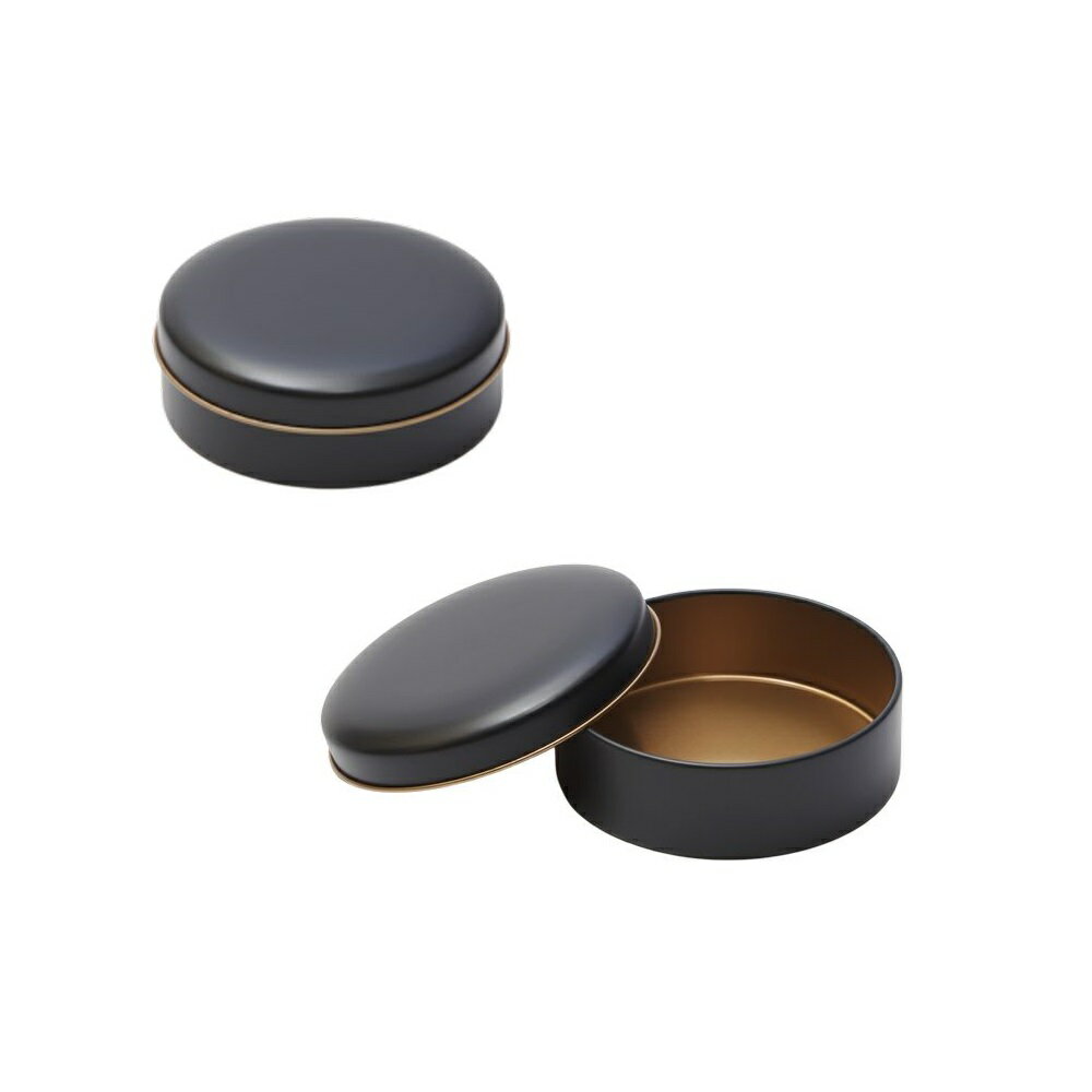 【取り寄せ品】無地缶 キャンディ ラウンド缶 マットブラック 150個【スチール缶 丸缶 丸型 カラー無地 ラッピング ギフト】