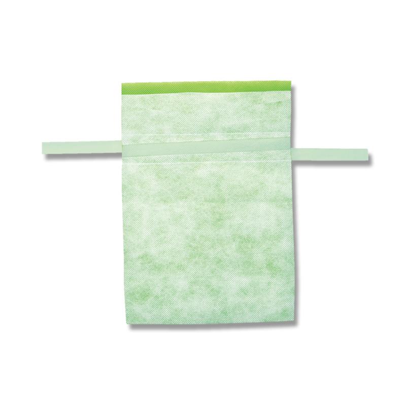 不織布巾着袋 Fバッグ Wシャンテタイプ S ライトグリーン 10枚【ラッピングバッグ ギフト】