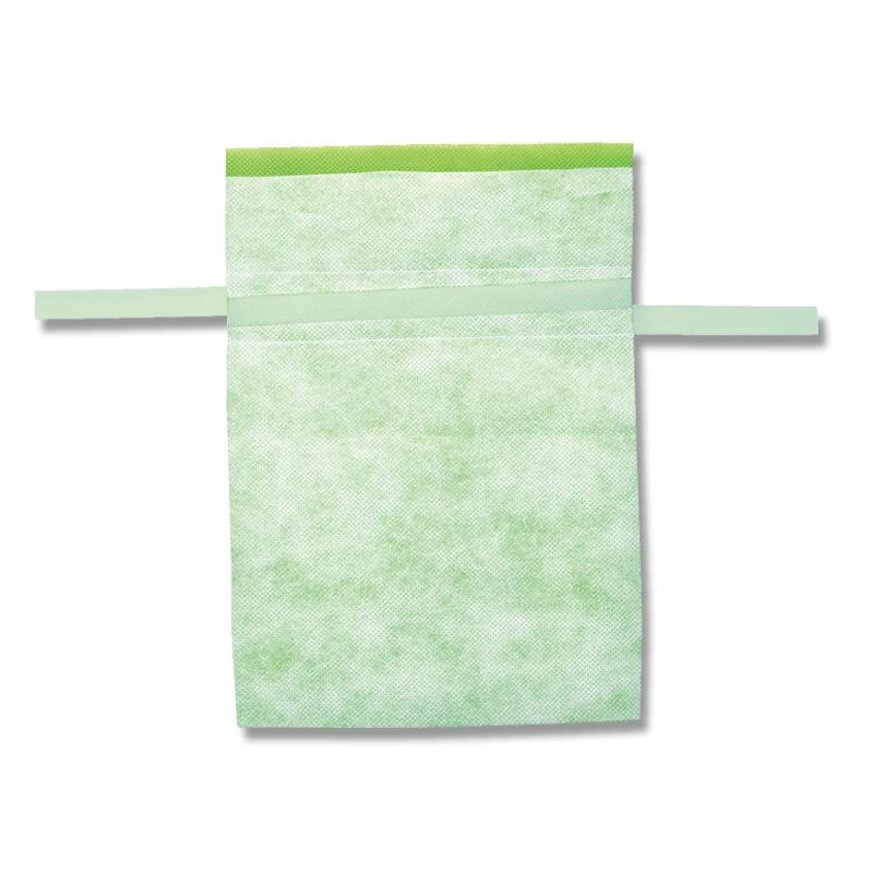不織布 巾着袋 Fバッグ Wシャンテタイプ M ライトグリーン 10枚【ラッピング バッグ ギフト リボン付き】