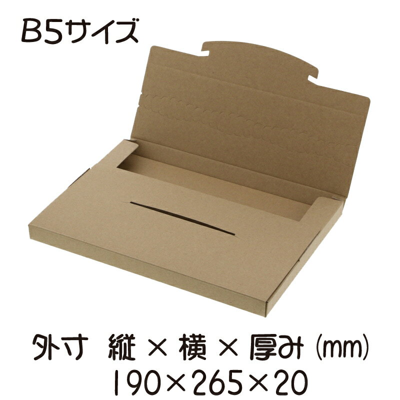 メール便ダンボール　ラクポスBOX　265-20　クラフト　10枚　【ゆうメール　ゆうパケット　ネコポス　発送用ダンボール　メール便ケース　B5サイズ】