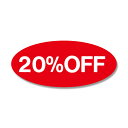 タックラベル(シール) No.108 「20%OFF」 16x36mm 300片【値引き シール ラベル】