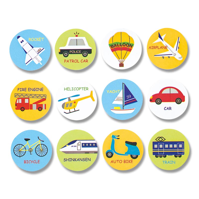 ギフトシール のりもの 96片【ギフト向けシール ラベル ラッピング】