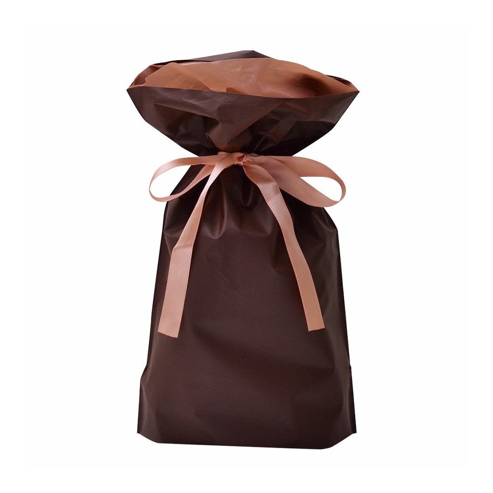 巾着袋　ブラウン　小　50枚【ギフト　ラッピング　プレゼント　包装　リボン付き】
