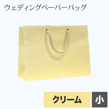 紙袋　デザインバッグ　小　クリーム　10枚　【紙袋 小 手提げ紙袋 結婚式 引き出物 引出物 シック】