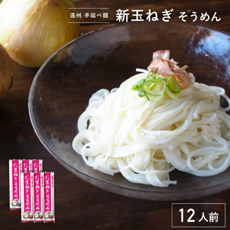 [数量限定] 手延べ 新玉ねぎ そうめん 遠州手延べ麺 約12人前 1.2kg 200g 6袋 お得な6袋セット 遠州手延べ麺 直虎ちゃん 家康くん いなさの郷 ギフト 贈答用 お中元 お歳暮 素麺 ソウメン【産…