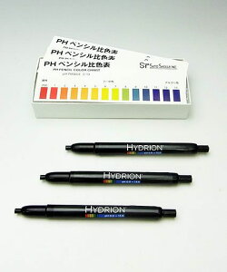 HYDRION pHペンシル 3本入 | pH測定 ペーハーテスト 肌チェック 水素イオン指数 酸性 アルカリ性 実験