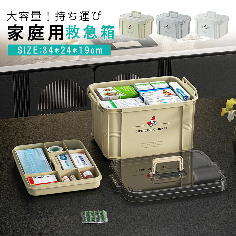 薬箱 大容量 好評 収納ケース 救急箱 クスリ箱 薬入れ 小物入れ 収納ボックス 道具箱 蓋付 おしゃれ 収納 グッズ 整理 日用品 雑貨 インテリア