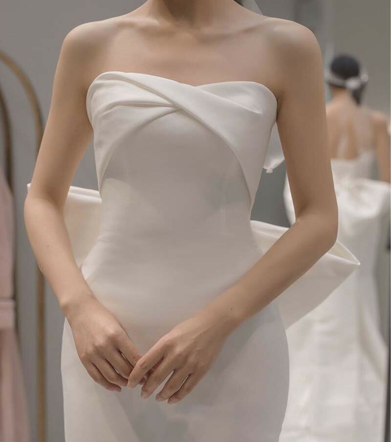 ＼お買い物マラソン先着クーポン+ 全品P5倍！／ウエディングドレス ウェディングドレス マーメイドライン マーメード マーメイドドレス 白 花嫁ドレス ドレス ウェディング ウエディング ファスナー 二次会ウエディングドレス 前撮り 結婚式 楽チン ゆったり フリル 可愛い