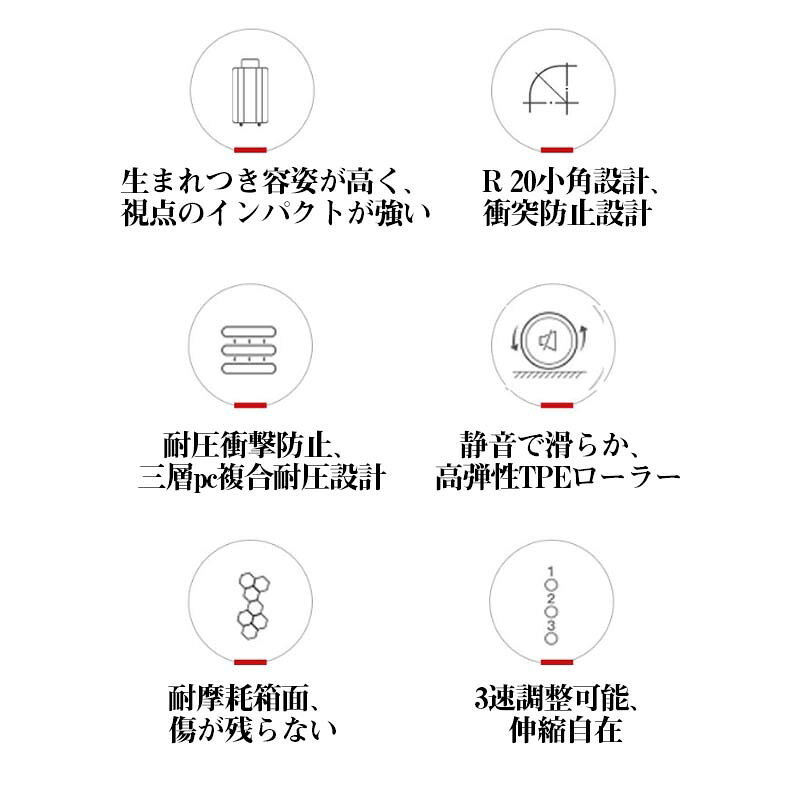 【マラソン限定！P5倍＆全品5％OFF】キャリーケース スーツケース キャリーバッグ 静音 ダブルキャスター 360度回転 ローク搭載 スーツケース ファスナー式 ビジネス 2XLサイズ 10日以上泊 ファスナー ハードケース 出張 海外 国内 旅行 旅行 おしゃれ 旅行バッグ satosishop888-10000101 SATOSISHOP サンプル画像3