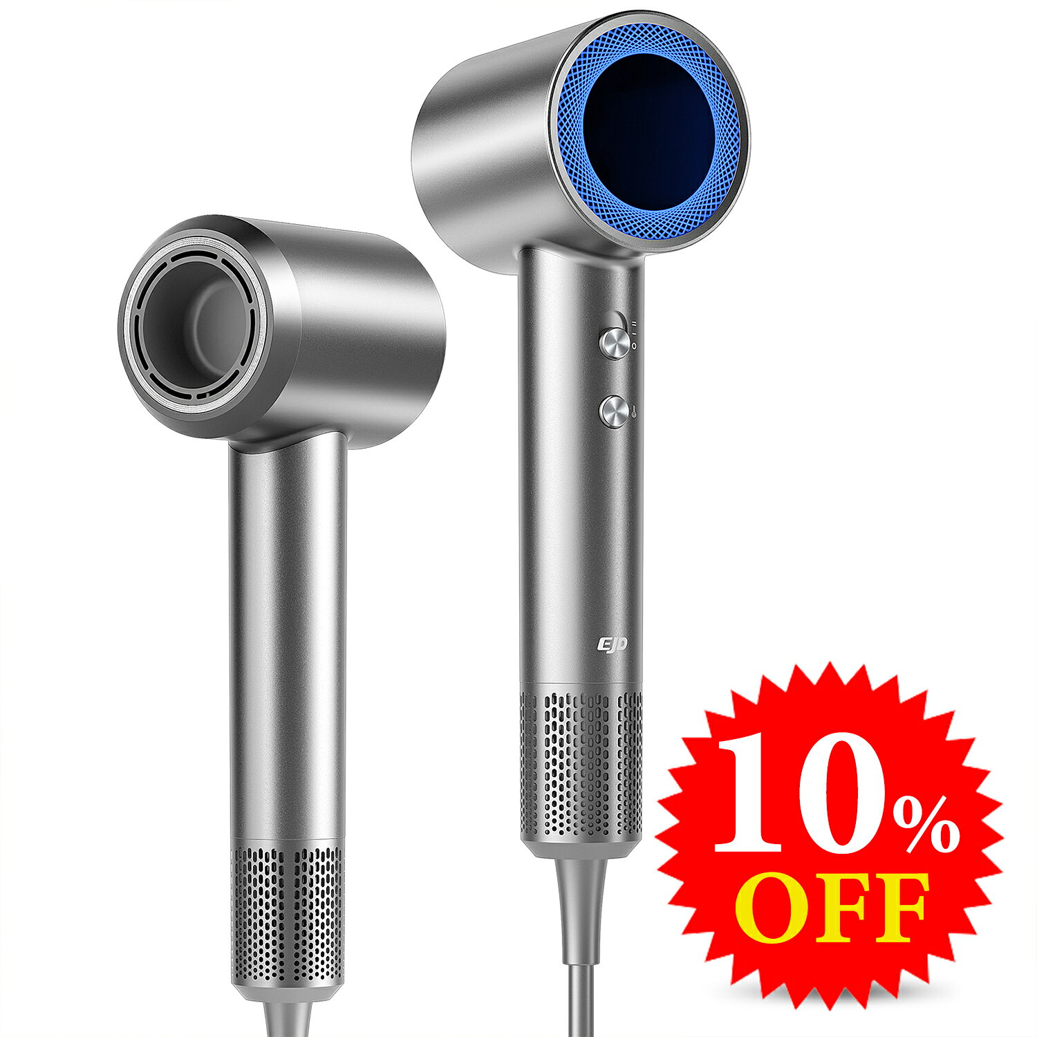 ＼毎月15日限定／【10%OFFクーポン】ドライヤー　ヘアドライヤー 8億高濃度マイナスイオン LEDディスプレイ 恒温ヘアケア ブラシレスDCモーター 軽量ドライヤー NTC温度制御システム 温冷リズム&2段階風量調整 スマートメモリー機能 低騒音 過熱保護 磁吸ノズル付き