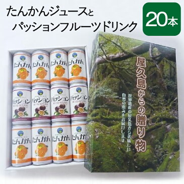 たんかんジュースとパッションフルーツドリンクセット　20本入り　国産　屋久島