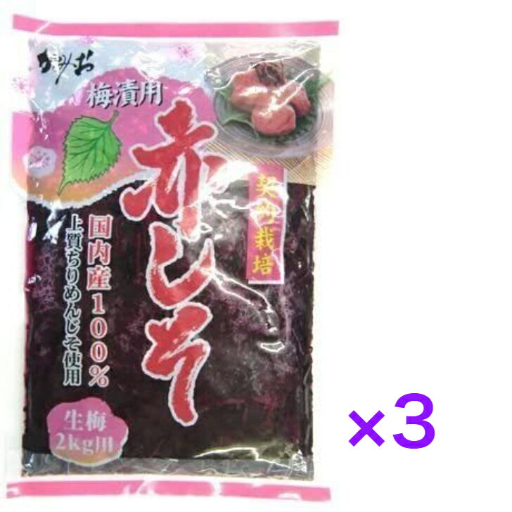 赤しそ　もみしそ しその葉 赤しそ 梅干し用しその葉 国内産 500g 《　3袋　 》生梅2kg用　【送料無料】※ポスト投函ですのでご到着後早めにお受け取りください。