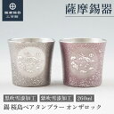 【公式 薩摩錫器工芸館】 錫 ペアタンブラー 黒・紫 260ml 結婚記念日 周年記念 ペアギフト 和モダン プレゼント包装 [No.86A-1-396-A・8...