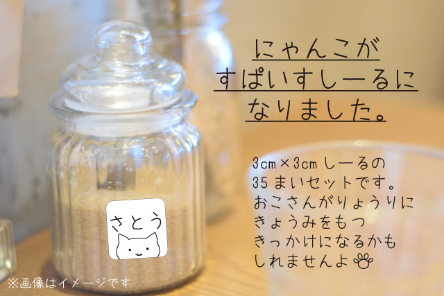 にゃんこ すぱいすしーる 調味料ラベル スパイスシール 詰替 A4サイズ シール防水...