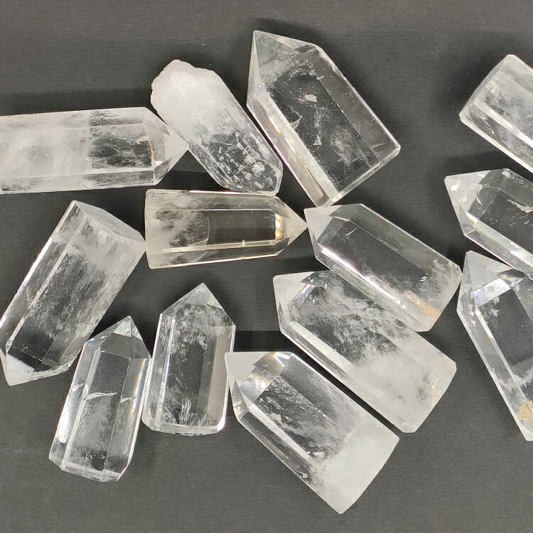 水晶 ポイント 2個セット単品 天然白水晶 パワーストーン 置き物 浄化