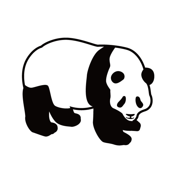 【ステッカー】こっちを見てるパンダ 選べるサイズ・カラー /パンダ/ぱんだ/熊猫/カンカン/ランラン/結浜/ユイヒン 車のドレスアップに/ステッカー/アクリルプレート/パーテーション/車/ガラス/窓/スケボー/装飾/デコ [メール便送料無料]