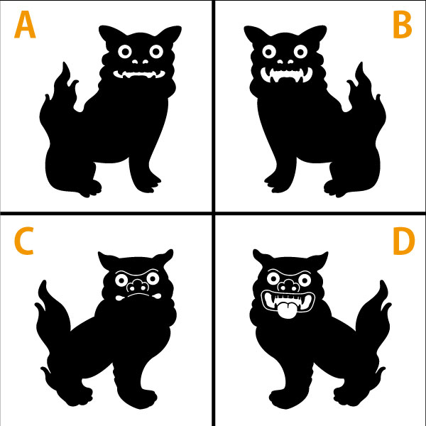 伝説の獣像シーサー 【ステッカー】 選べるサイズ・カラー 車のドレスアップに お店の飾り付けに 沖縄/..
