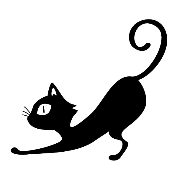 ステッカー ネコE 選べるサイズ・カラー のびをする猫/ねこ/CAT/猫/ハロウィン/ネコ好きさんへ 車のドレスアップに/おしゃれステッカー/アクリルプレート/パーテーション/車/ガラス/窓/スケボー/かっこいい/装飾/デコ/[メール便送料無料]