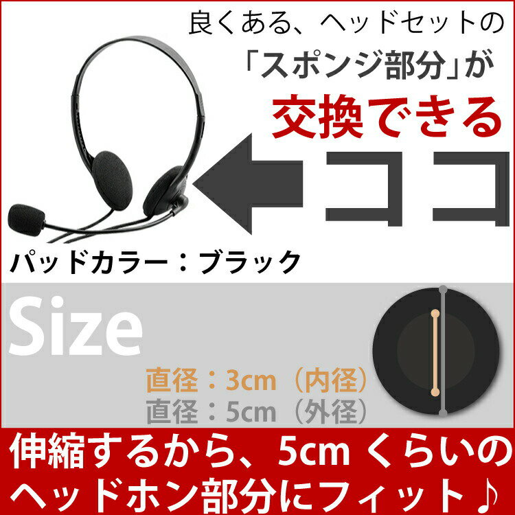 ヘッドホンパッド 2個セット イヤーパッド 50mm(5cm) スペア/交換用 オンライン授...